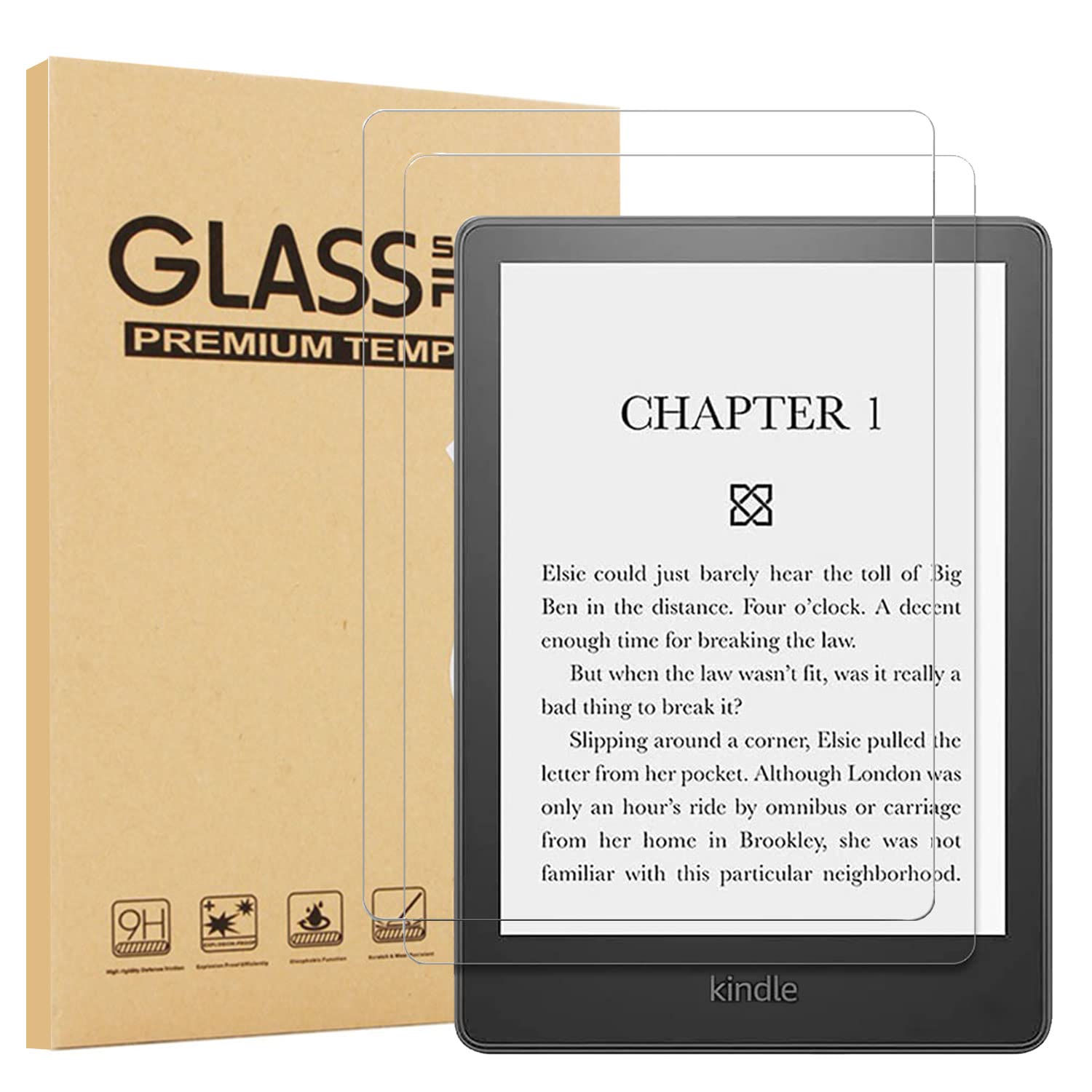 ZORBES 2 Pack Screen Protector for Kindle Paperwhite 11th Generation 2021 or Kindle Paperwhite Signature Edition 6.8 inch, 9H Hardness Tempered Glass Screen Guard, HD Anti-glare Screen Protector ZORBES 2 Pack Screen Protector for Kindle Paperwhite 11th Generation 2021 or Kindle Paperwhite Signature Edition 6.8 inch, 9H Hardness Tempered Glass Screen Guard, HD Anti-glare Screen Protector